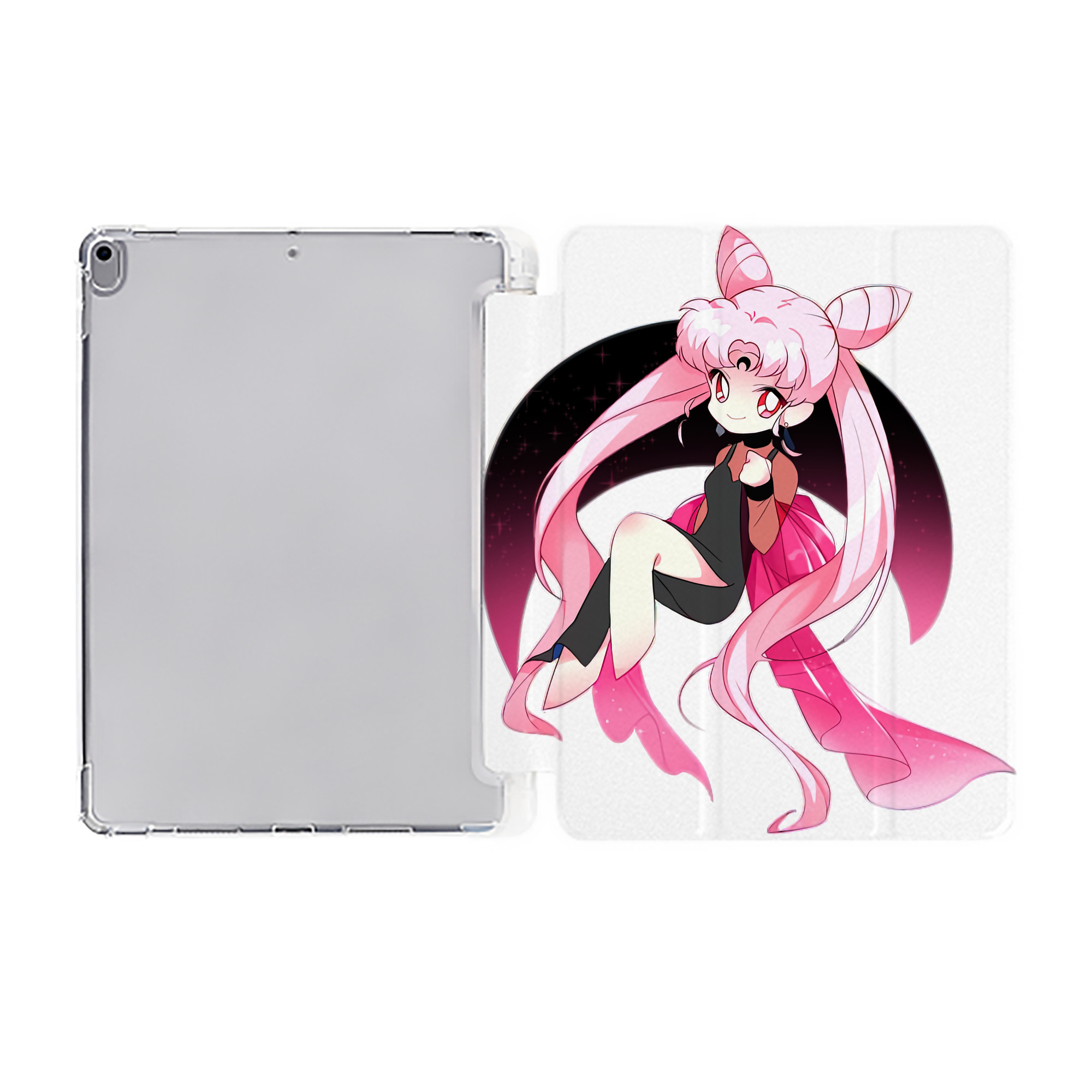 （画像用） 美少女戦士セーラームーン ちびうさ Sailor Moon Chibiusa Tsukino Usagi Small Lady Serenity IPad ケース ペン収納付き 三つ折りスタンド PUレザー×シリコン 対応機種9.5/10.5/10.9インチ